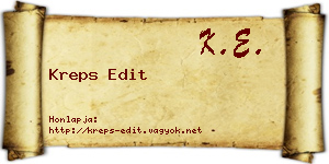 Kreps Edit névjegykártya